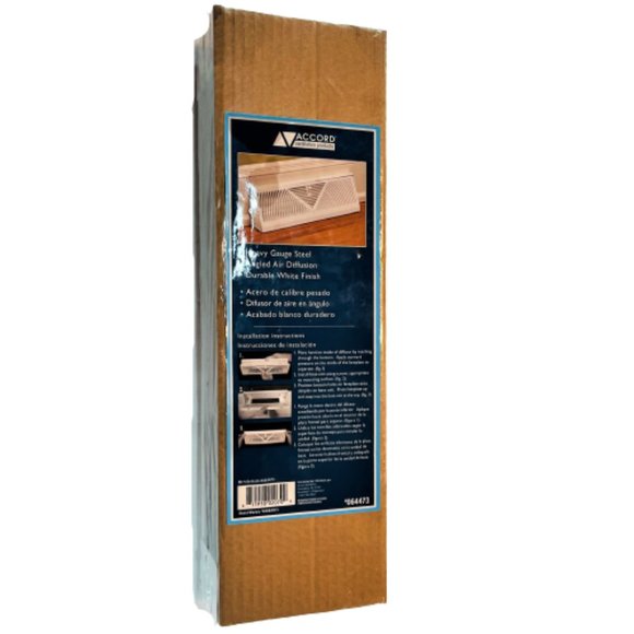 Accord Durable White Finish Steel Baseboard Diffuser 15in #64473 HVAC Air Flow - Picture 2 of 4